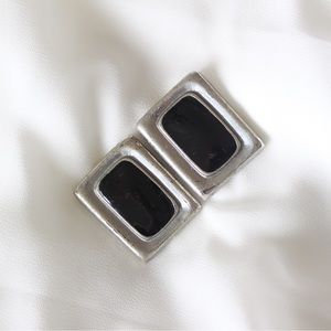 Vintage Silver & Black Earrings